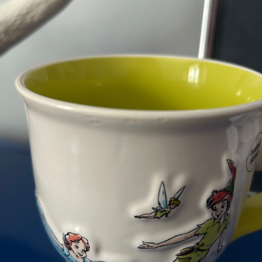 Rae Dunn Disney Peter Pan Wendy and Tinker Bell Never Grow Up Double Sided Mug - Picture 6 of 10